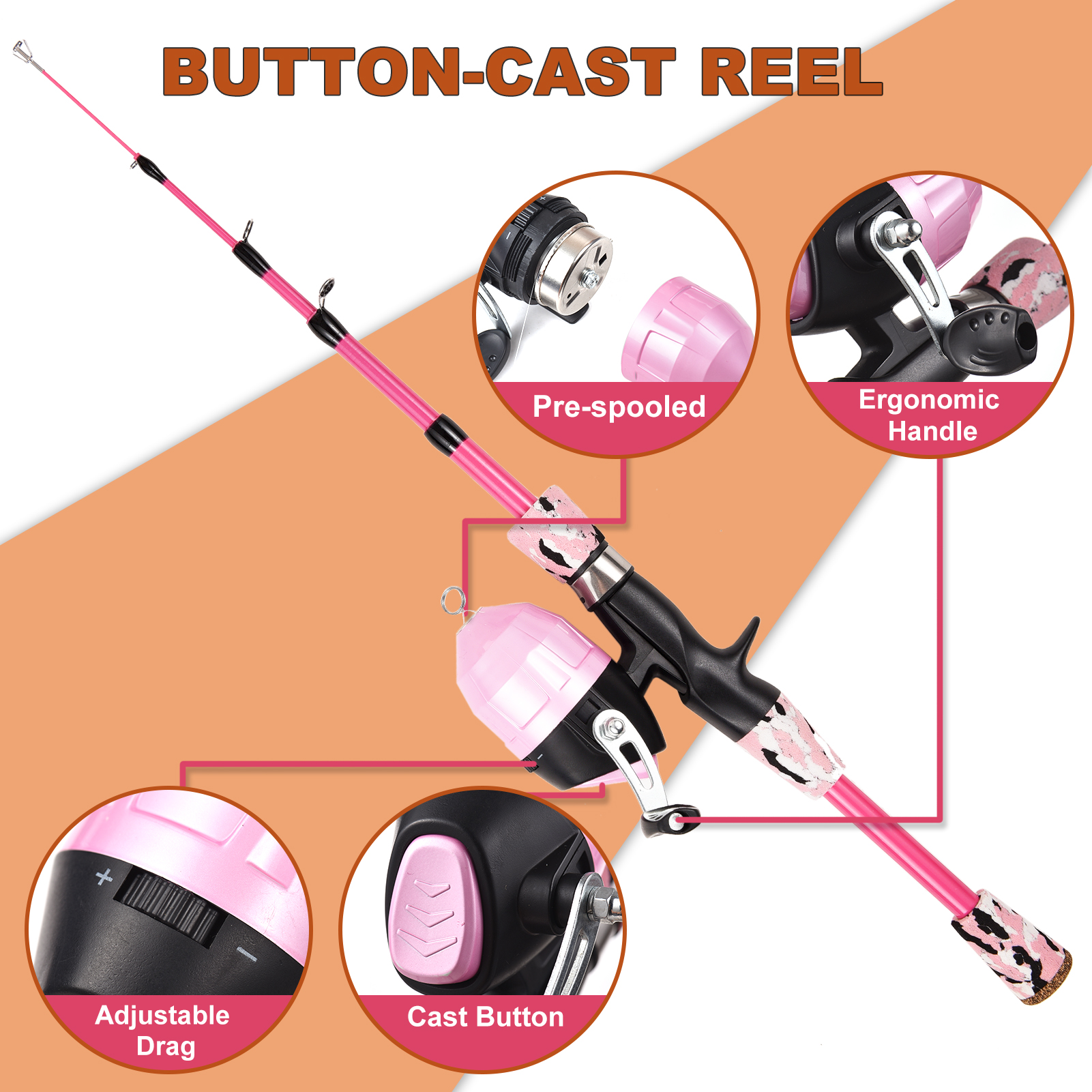 Kids Fishing Rod and Reel Comb - Spincast Reel review and price