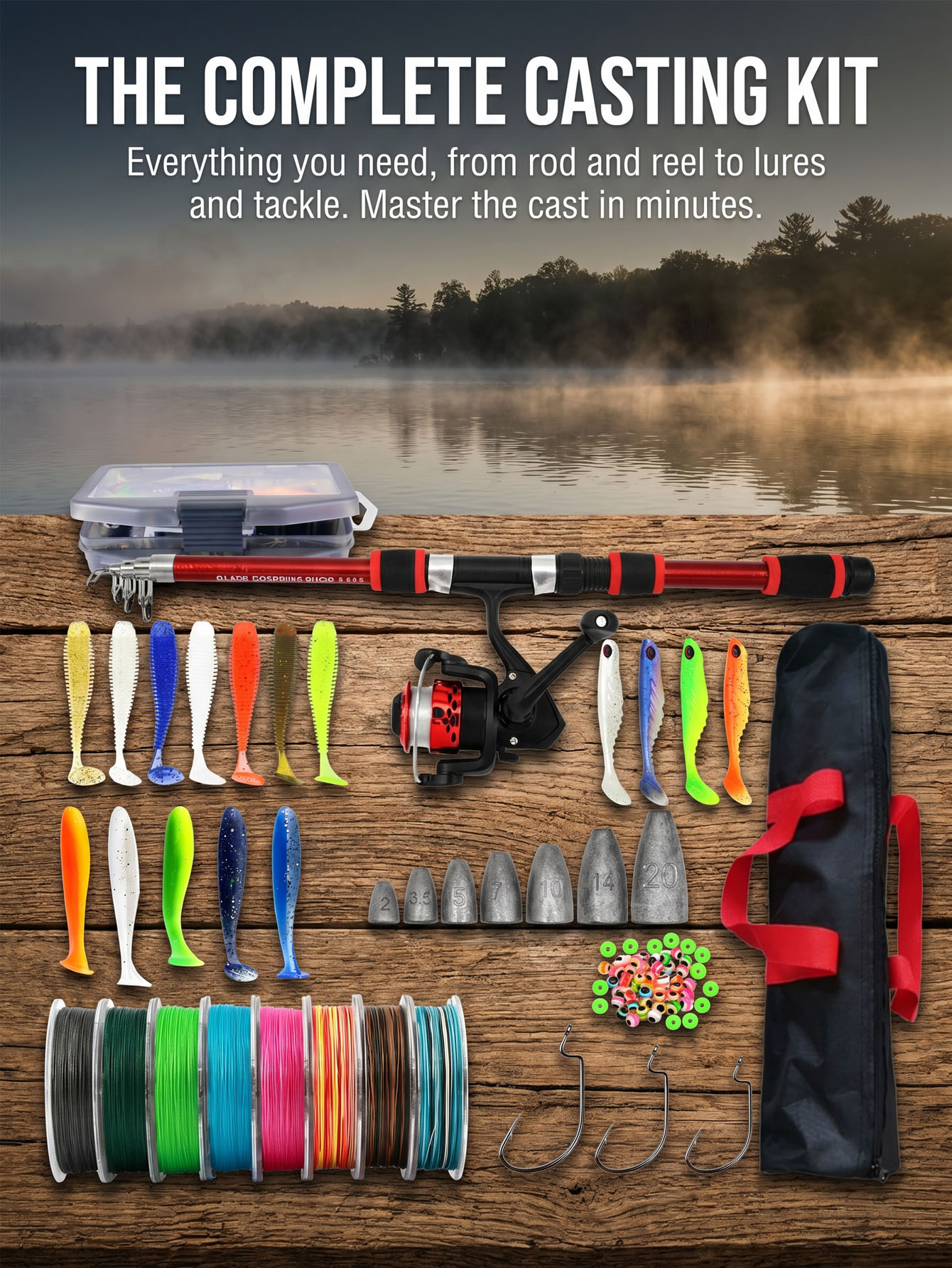 Fishing Rod Reel Combos Collap - Spincast Reel review and price