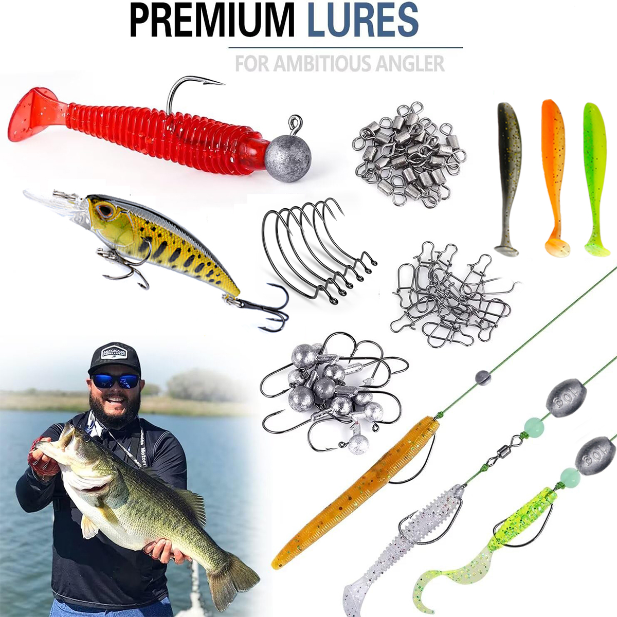 Fishing Pole Set Full Kits Wit - Spincast Reel review and price