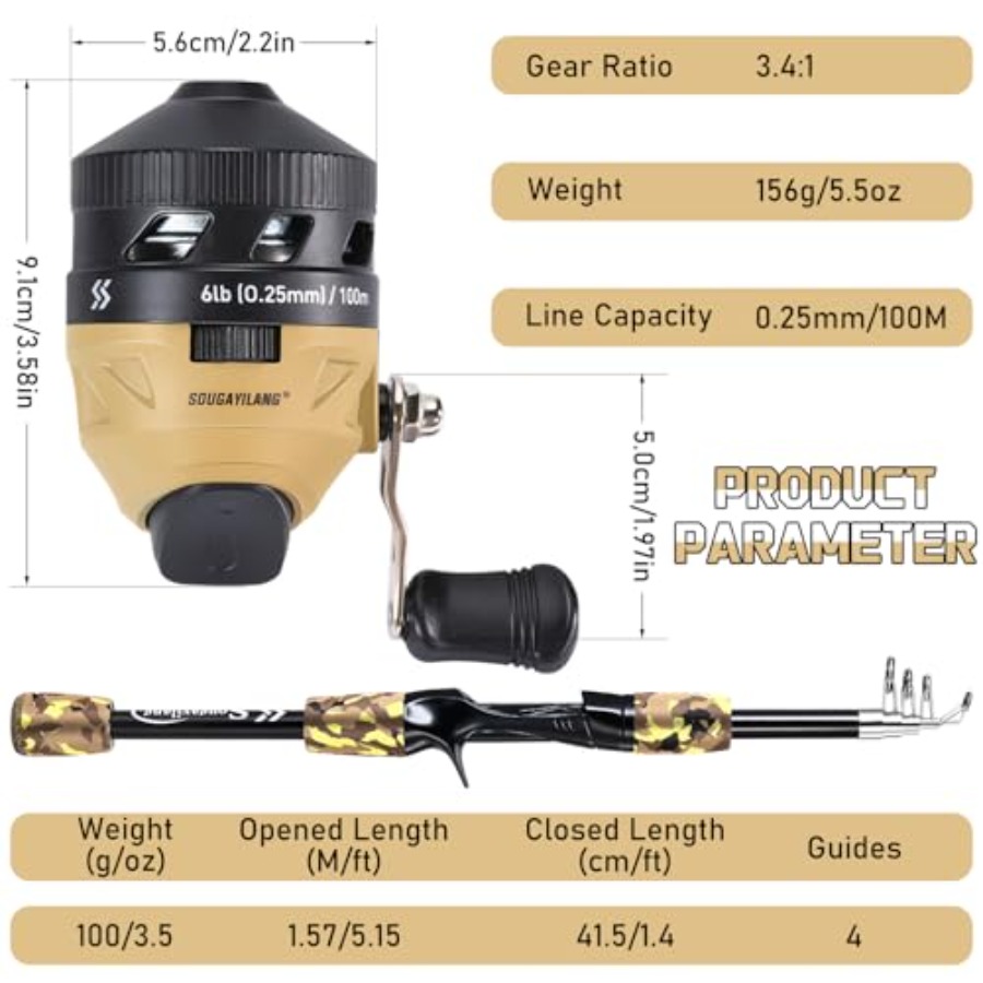 Fishing Rod and Reel Combo, Li - Spincast Reel review and price